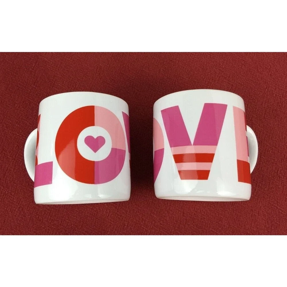 Crate & Barrel LOVE HEART MUGS 3